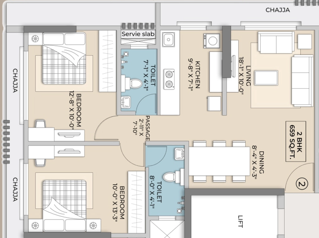 2 BHK Flat in Hum Emerald Heights in Kandivali West, Mumbai - Image 915389