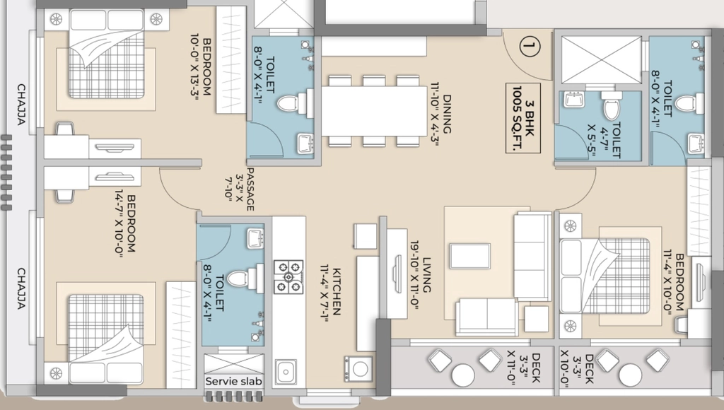 3 BHK Flat in Hum Emerald Heights in Kandivali West, Mumbai - Image 915391