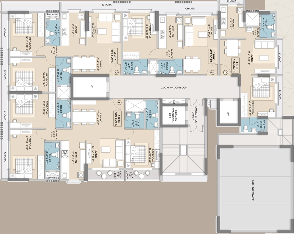 Floor Plan of Hum Emerald Heights in Kandivali West, Mumbai - Image 397035