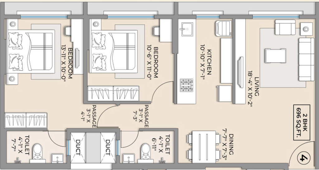 2 BHK Flat in Hum GS Heights in Kandivali West, Mumbai - Image 915394