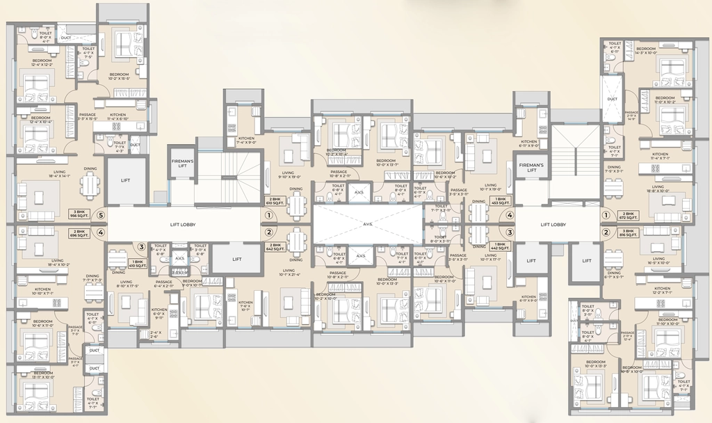 Floor Plan of Hum GS Heights in Kandivali West, Mumbai - Image 397042