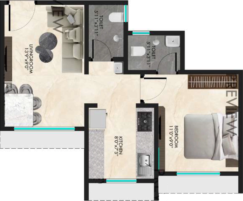 1 BHK Flat in Jewel Prismm in Kalyan East, Thane - Image 915398
