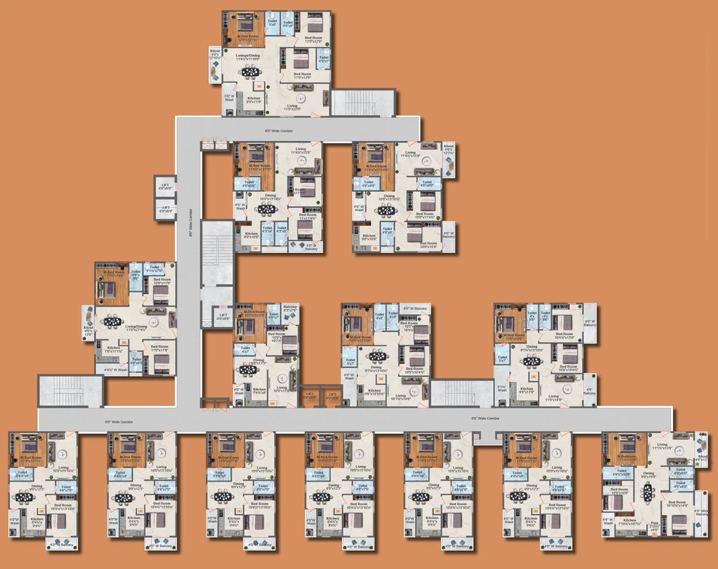 Floor Plan of Sri Dhruv Tranquil in Patancheru, Hyderabad - Image 396374