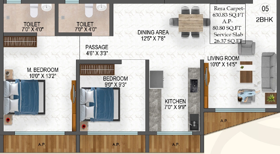 2 BHK Flat in Phoenix Shivalay in Kalyan West, Thane - Image 915414