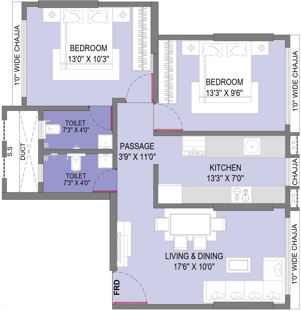 2 BHK Flat in Triguni Heights in Borivali West, Mumbai - Image 915425