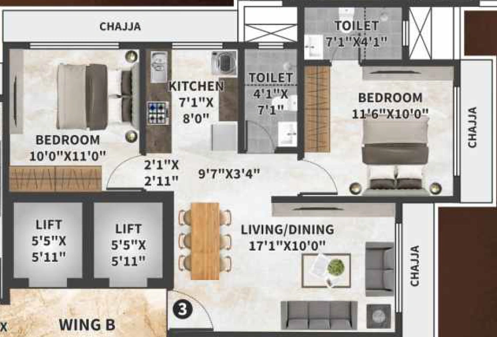 2 BHK Flat in VHS Sterling in Dahisar East, Mumbai - Image 915430