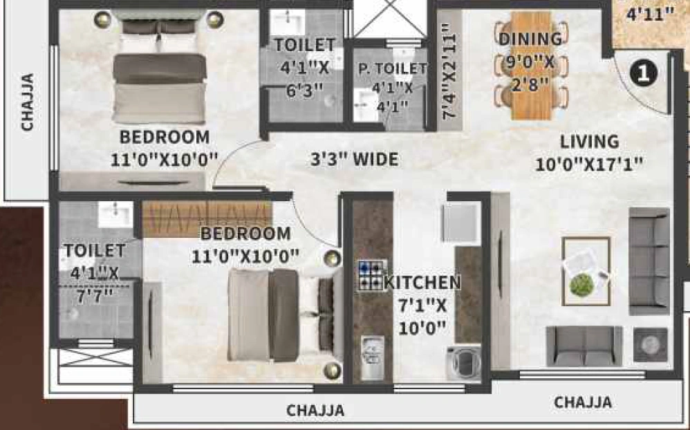 2 BHK Flat in VHS Sterling in Dahisar East, Mumbai - Image 915431
