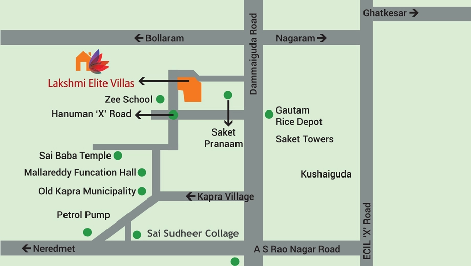 Location of SRJ Lakshmi Elite Villas - Image 396404