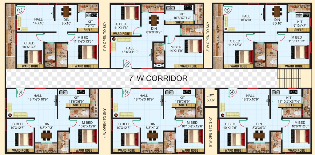 Floor Plan of Surya Saketh Elite in Nizampet, Hyderabad - Image 396450