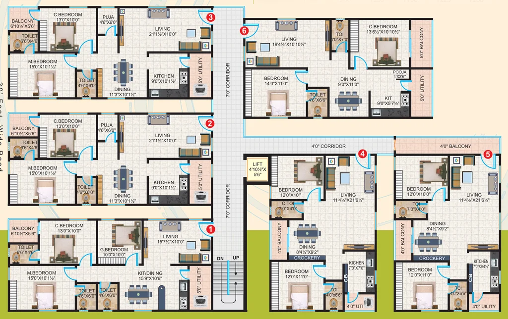 Floor Plan of Surya Saketh Palace in Nizampet, Hyderabad - Image 396428