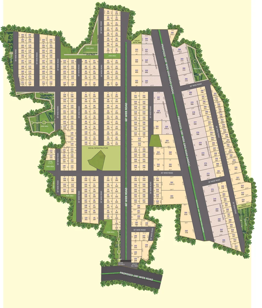 Master Plan of Sukruthi Nivas League Prime Avenue in Isnapur, Hyderabad - Image 396396
