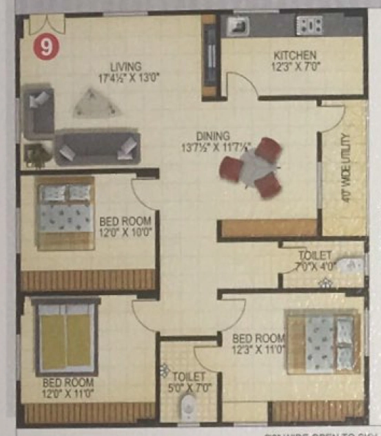 3 BHK Flat in Suryas Yogitha Enclave in Nizampet, Hyderabad - Image 915063