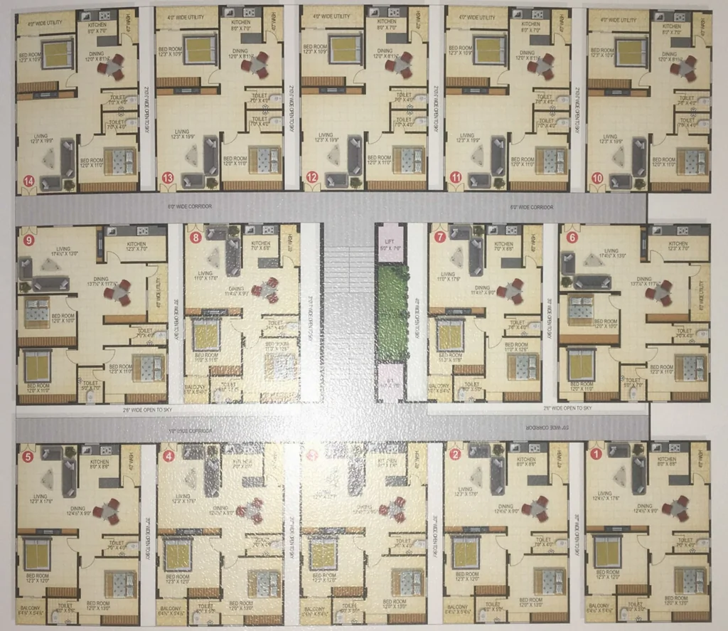 Floor Plan of Suryas Yogitha Enclave in Nizampet, Hyderabad - Image 396419