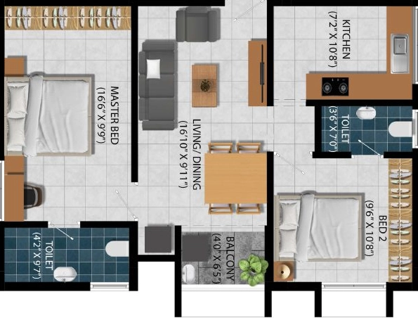 2 BHK Flat in Karpagam Vaibhav in Saravanampatti, Coimbatore - Image 915092