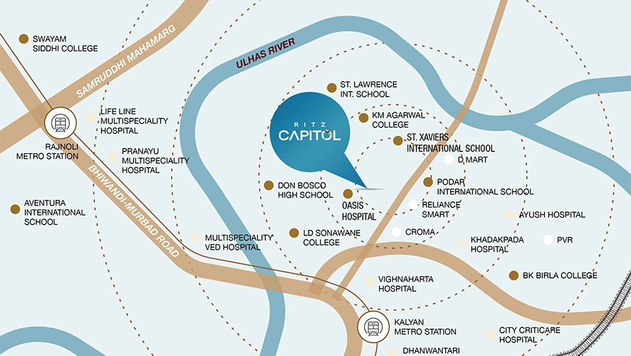 Location of Vikas Ritz Capitol in Kalyan West, Thane - Image 397136
