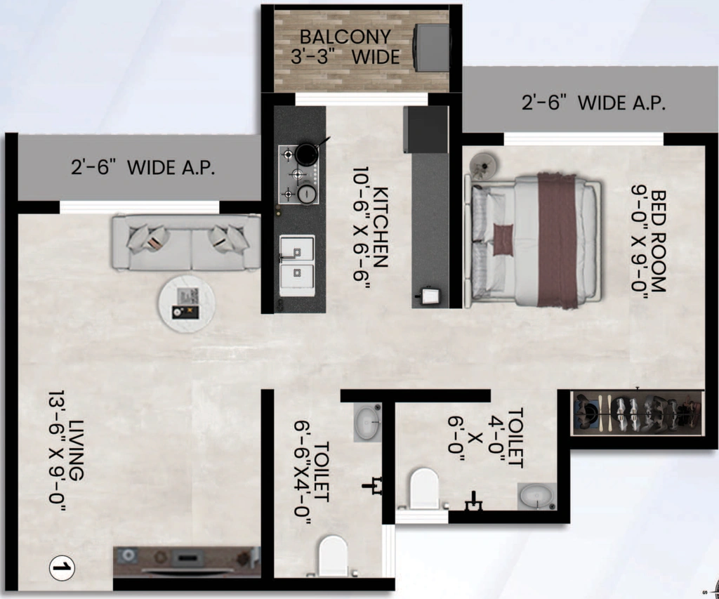 1 BHK Flat in Kalyan Vatika in Kalyan West, Thane - Image 915402
