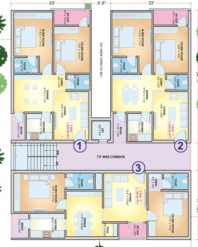 Floor Plan of K K Enclave in Meerpet, Hyderabad - Image 396540