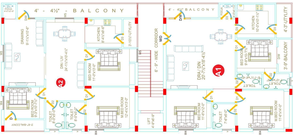 Floor Plan of Siri Dream Homes in Nagole, Hyderabad - Image 396531