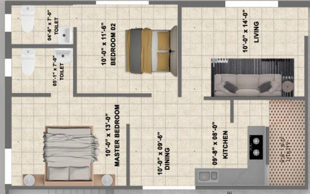 2 BHK Flat in Suvidha Merigold in Patancheru, Hyderabad - Image 915133