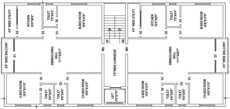 Floor Plan of TRK Sri Ramakrishna Nilayam in Manikonda, Hyderabad - Image 396558