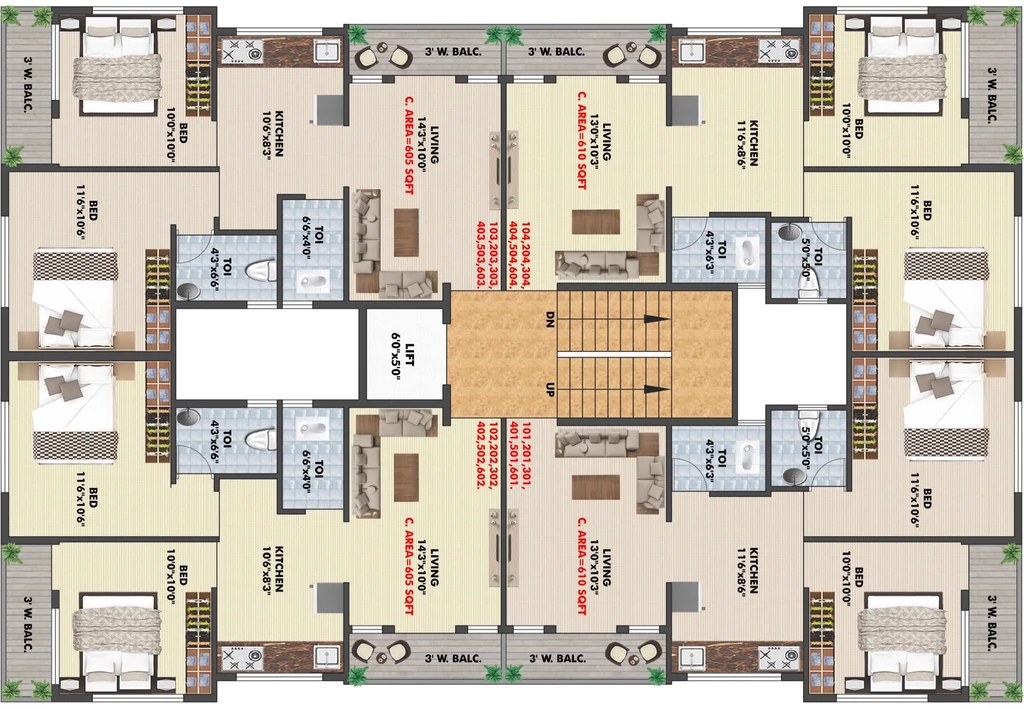 Floor Plan of Prasad Rajeshwar Apartment in Govind Nagar, Nashik - Image 396580
