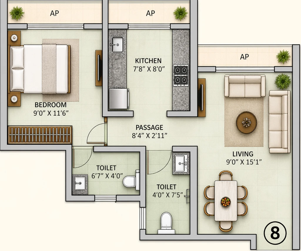 1 BHK Flat in Morya Golden Imperial in Kalyan West, Thane - Image 915856