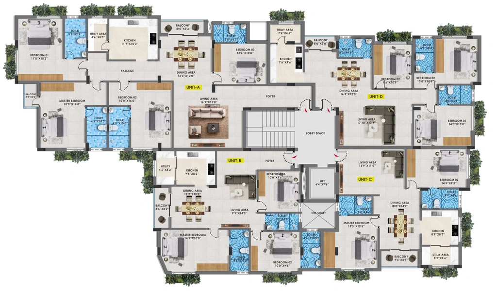 Floor Plan of Cinnamon Blossom in Mogappair, Chennai - Image 396678
