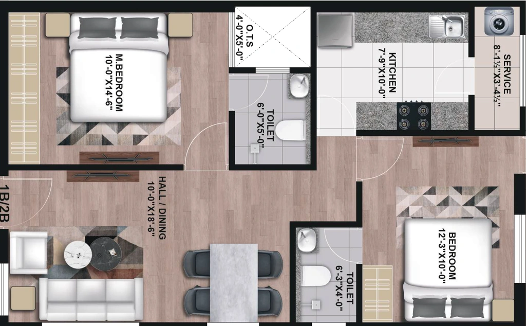 2 BHK Flat in Galaxy Bhavanam in Kilpauk, Chennai - Image 915228