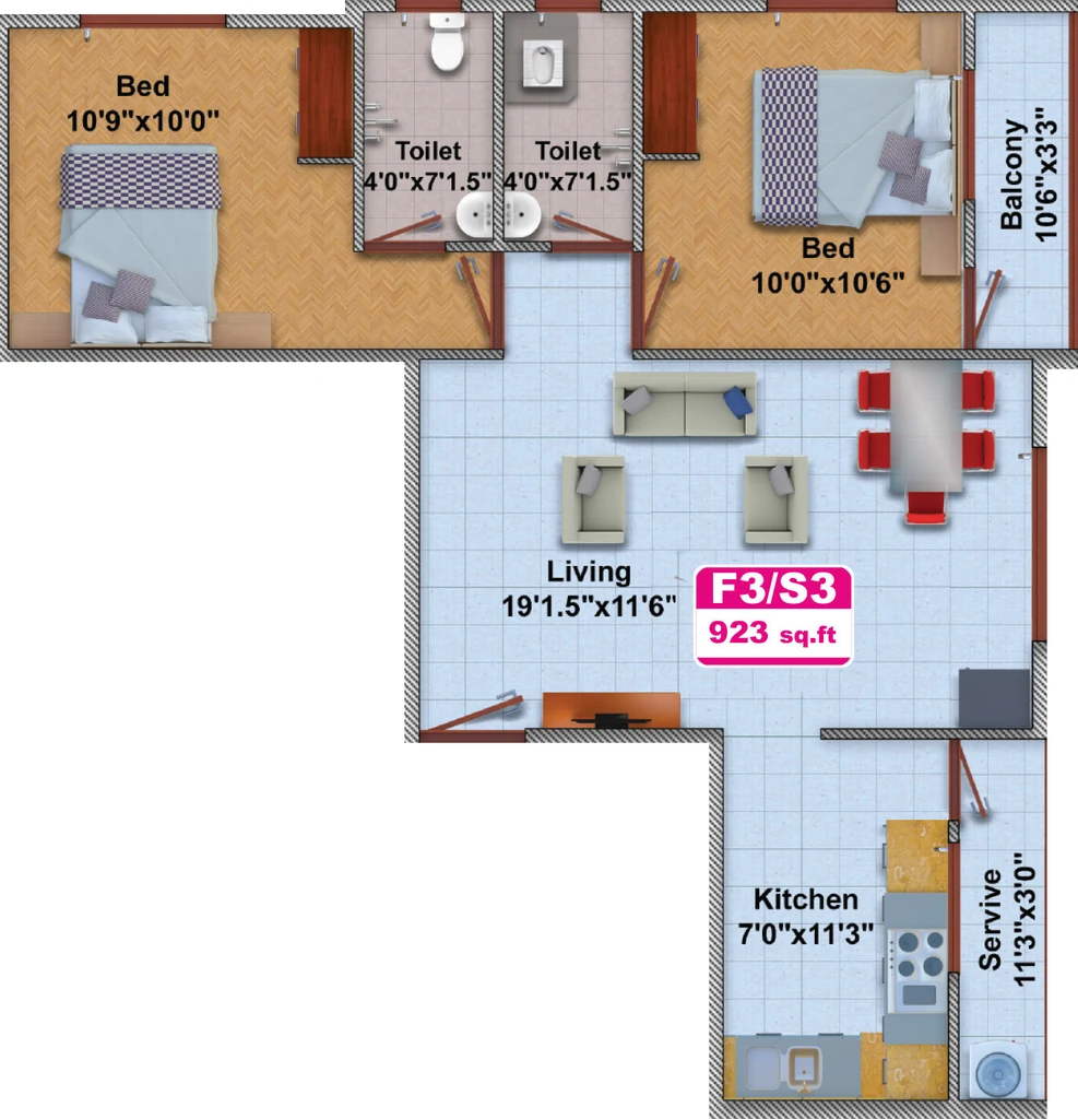 2 BHK Flat in Kaveri Gardenia in Tambaram, Chennai - Image 915261