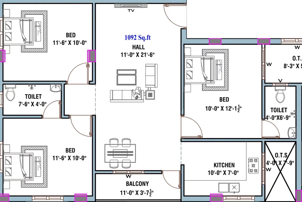 3 BHK Flat in Sankar Elite in Madipakkam, Chennai - Image 915271