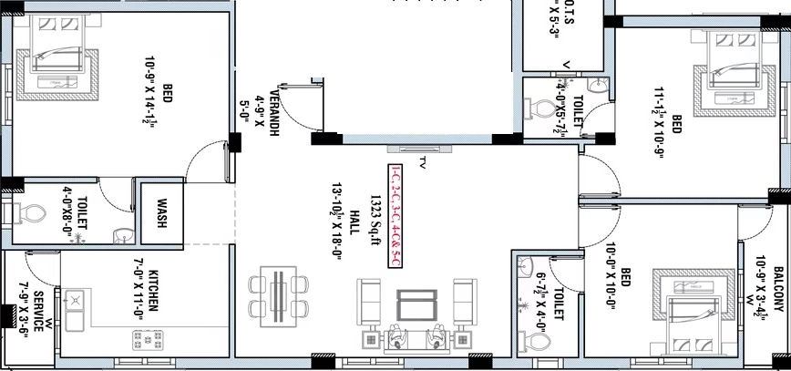 3 BHK Flat in Sankar Elite in Madipakkam, Chennai - Image 915273