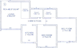 2 BHK Flat in Vikas Ritz Europa in Kalyan West, Thane - Image 915437