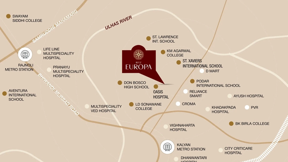 Location of Vikas Ritz Europa in Kalyan West, Thane - Image 397130
