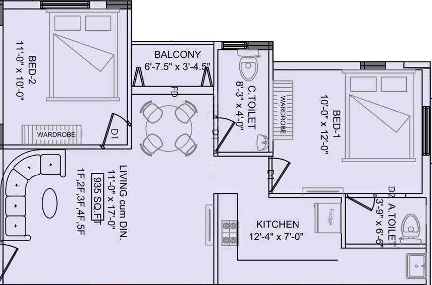 2 BHK Flat in Sri The Peak in Madhavaram, Chennai - Image 915282