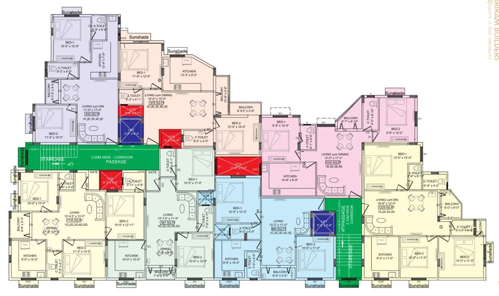 Floor Plan of Sri The Peak in Madhavaram, Chennai - Image 396836