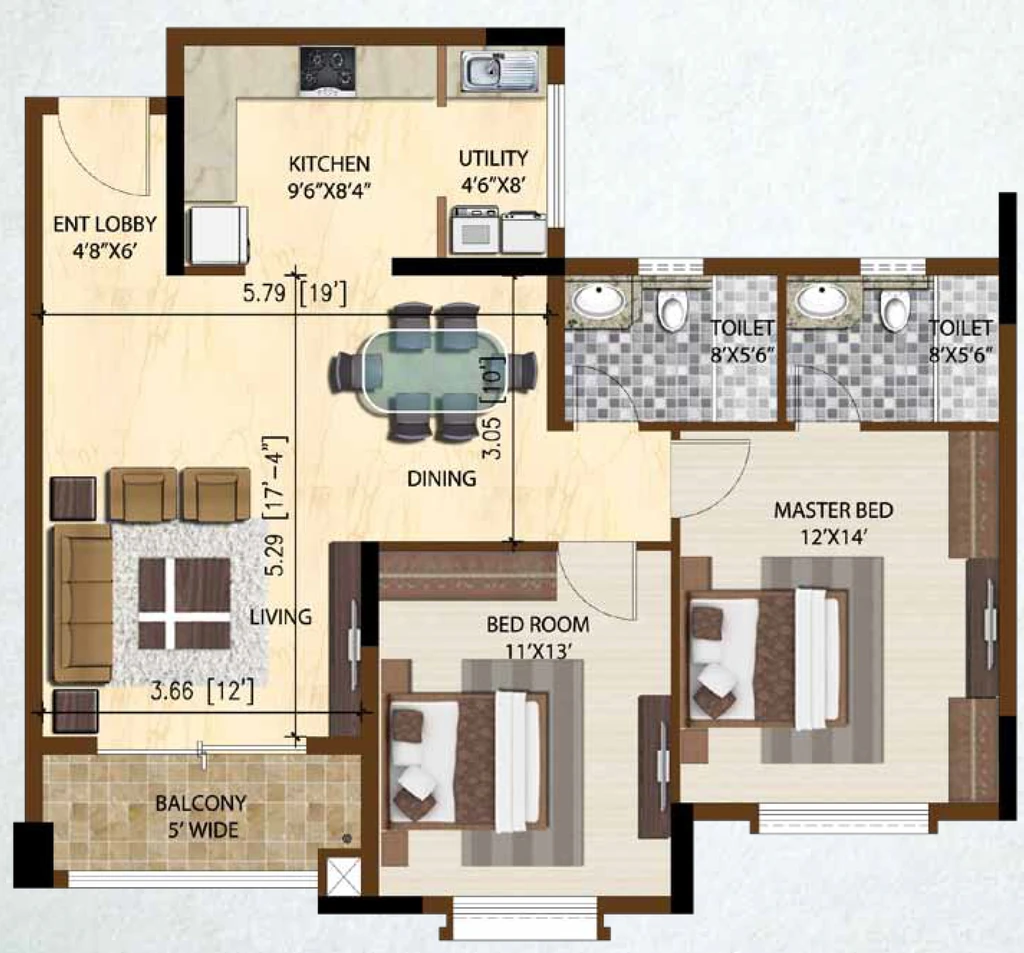 2 BHK Flat in Brigade Altamont in Hennur Road, Bangalore - Image 915287