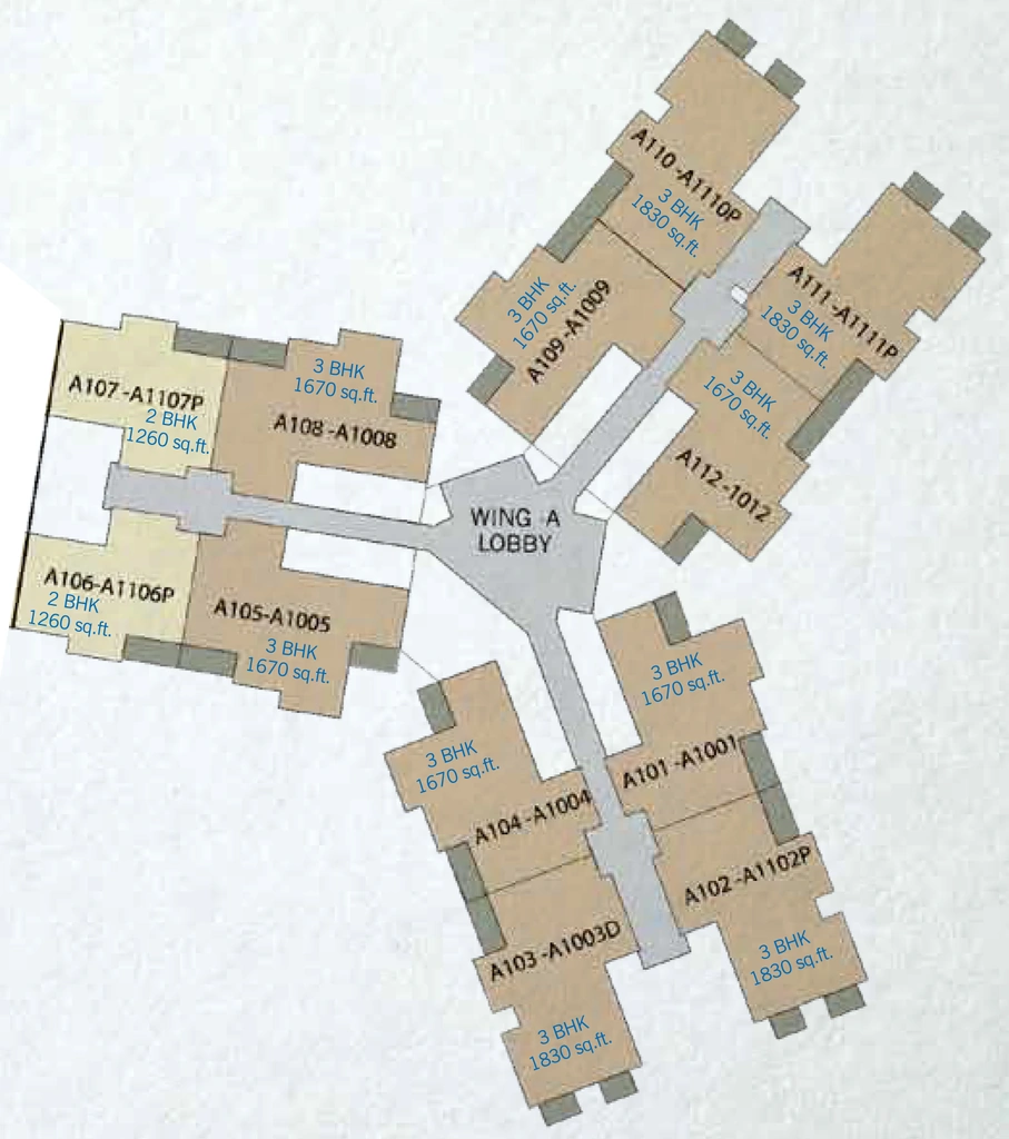 Floor Plan of Brigade Altamont in Hennur Road, Bangalore - Image 396843