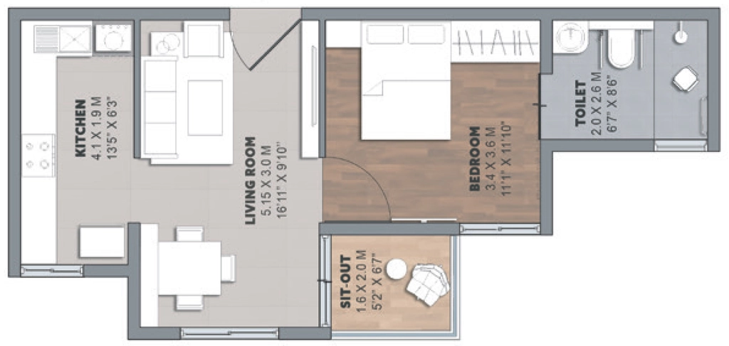 1 BHK Flat in Brigade Orchards Laurel And Maple in Devanahalli, Bangalore - Image 915290