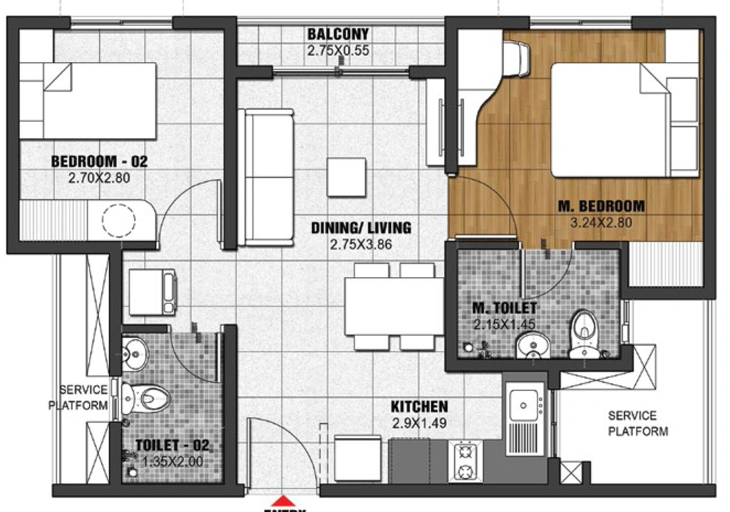 2 BHK Flat in Feldspar At Brigade El Dorado in Bagalur, Bangalore - Image 915296