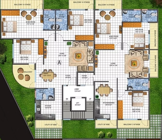 Floor Plan of Kiran And Kashi Ranchos in Doddaballapur Road, Bangalore - Image 397216