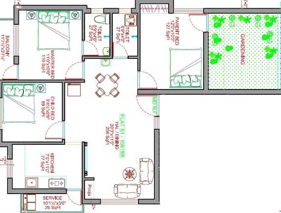 3 BHK Flat in Chennai Sriram Sai Mandir in Saligramam, Chennai - Image 915311