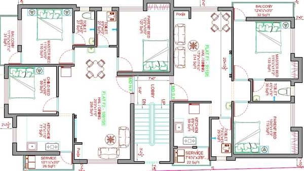 Floor Plan of Chennai Sriram Sai Mandir in Saligramam, Chennai - Image 396902