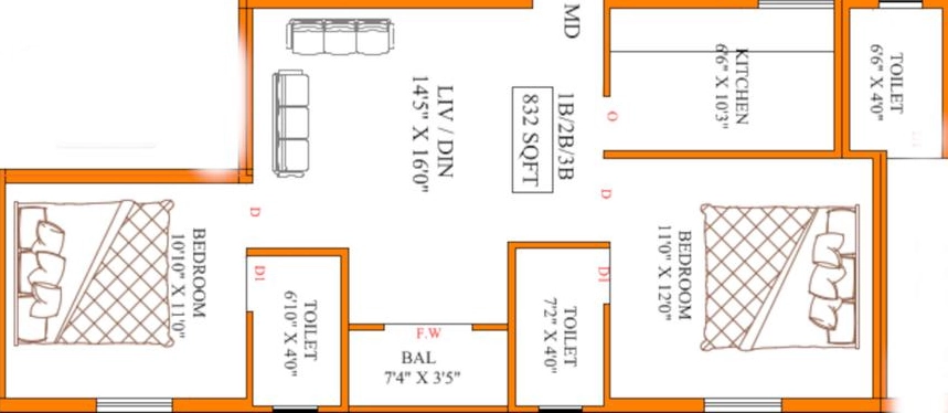 2 BHK Flat in Perfect Precise in Madipakkam, Chennai - Image 915318