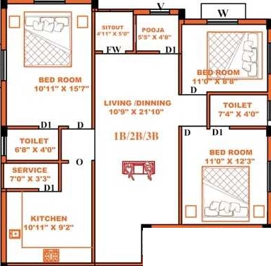 3 BHK Flat in Perfect Prajana in Madipakkam, Chennai - Image 915326