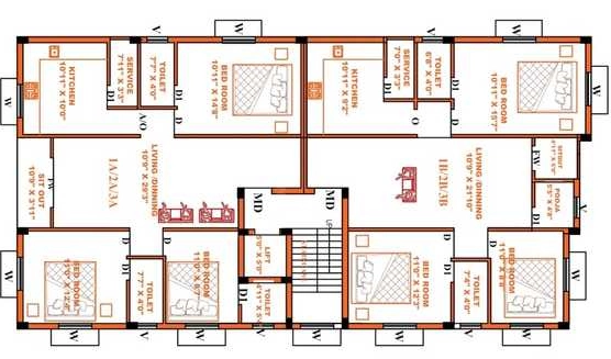 Floor Plan of Perfect Prajana in Madipakkam, Chennai - Image 396938