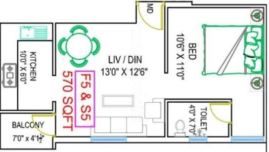 1 BHK Flat in Perfect Pedestal in Kovilambakkam, Chennai - Image 915337