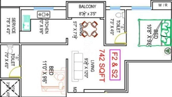 2 BHK Flat in Perfect Pedestal in Kovilambakkam, Chennai - Image 915338