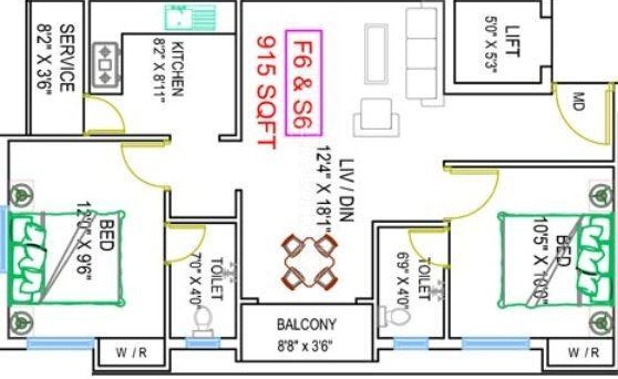 2 BHK Flat in Perfect Pedestal in Kovilambakkam, Chennai - Image 915339