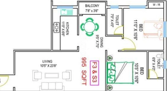 2 BHK Flat in Perfect Pedestal in Kovilambakkam, Chennai - Image 915340