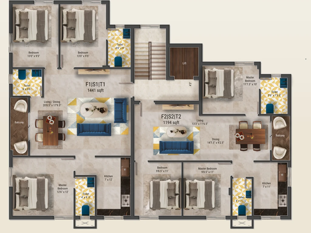 Floor Plan of KVR Diamond in Kolathur, Chennai - Image 396950
